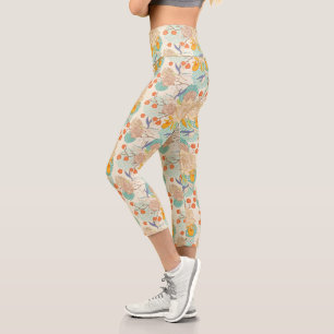 Leggings Capri Motif de jardin fleuri coloré