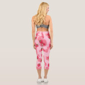 Leggings Capri motif de la vache à fraise kawaii (Verso)