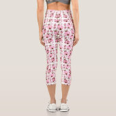 Leggings Capri Motif De Ladybugs, Mignons Ladybugs, Pink Ladybugs (Verso)