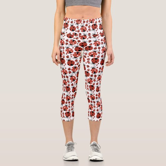 Leggings Capri Motif De Ladybugs, Mignons Ladybugs, Red Ladybugs (Recto)