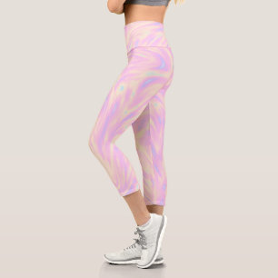 Leggings Capri Motif de l'holographie rose féminine