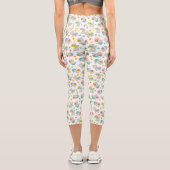 Leggings Capri Motif De Llamas, Cute Llamas, Alpacas, Fleurs (Verso)