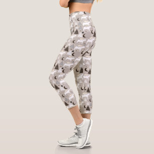 Leggings Capri Motif de l'ours de bois du mignon Doodland