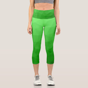 Leggings Capri Motif de maillage géométrique à dégradé vert clair