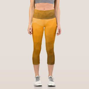 Leggings Capri Motif de maillage géométrique dégradé orange