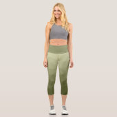Leggings Capri Motif de maillage géométrique dégradé vert clair d (Recto)