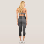 Leggings Capri Motif de maillage géométrique gris foncé (Verso)