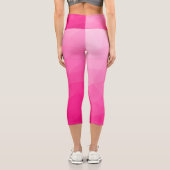 Leggings Capri Motif de maillage géométrique rose chaud (Verso)