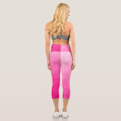 Leggings Capri Motif de maillage géométrique rose chaud (Verso)