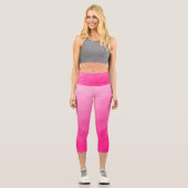 Leggings Capri Motif de maillage géométrique rose chaud (Recto)