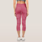 Leggings Capri motif de maillage géométrique rose rose (Verso)