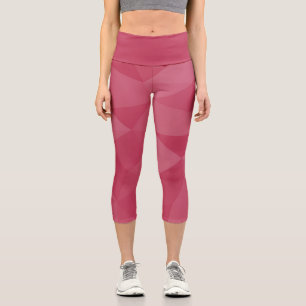 Leggings Capri motif de maillage géométrique rose rose