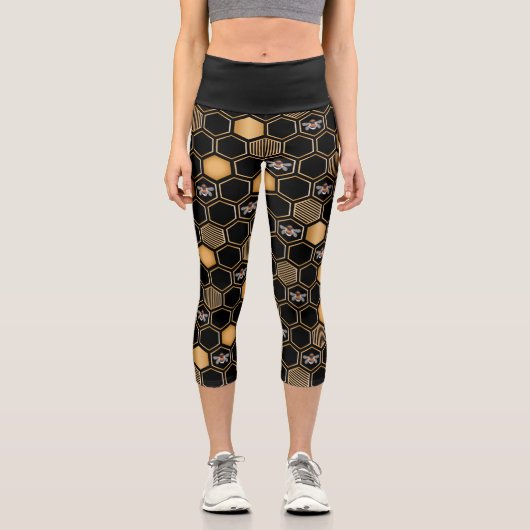 Leggings Capri Motif de nid d'abeille (Recto)