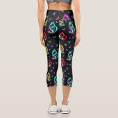 Leggings Capri Motif de papillon noir coloré (Verso)