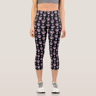 Leggings Capri Motif De Pâtes, Pâtes Lilac, Pâtes De Chien, Empre