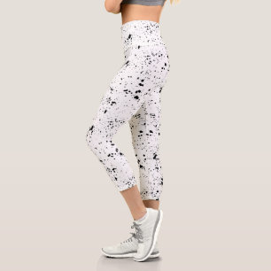 Leggings Capri Motif de peinture noire