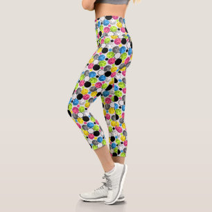 Leggings Capri Motif de Pickleball sportif et amusant