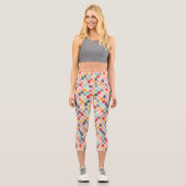 Leggings Capri Motif de point d'art pop Raindrop (Recto)