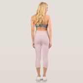 Leggings Capri Motif de point de diamant rose et blanc moderne (Verso)
