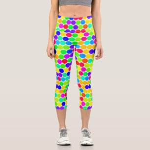 Leggings Capri Motif de points Rainbow Polka