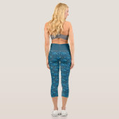 Leggings Capri Motif de poisson bleu (Verso)