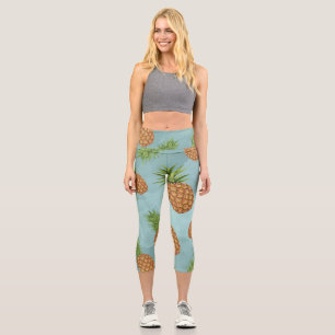 Leggings Capri Motif de pomme de pin aquarelle 2