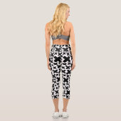 Leggings Capri Motif de projection de peinture noire (Verso)