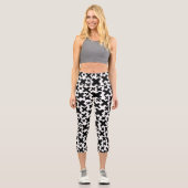 Leggings Capri Motif de projection de peinture noire (Recto)