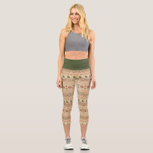 Leggings Capri Motif de rennes de Noël