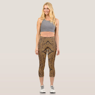 Leggings Capri Motif de serpent à dos de diamant