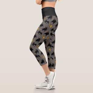 Leggings Capri Motif de silhouette Black Adam Lightning
