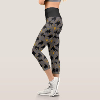 Leggings Capri Motif de silhouette Black Adam Lightning