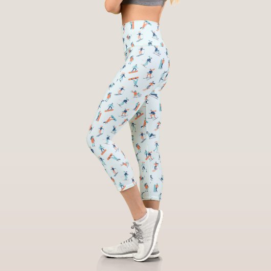 Leggings Capri Motif de sports d'hiver (Gauche)