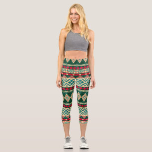 Leggings Capri Motif de style africain géométrique Abstrait