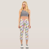 Leggings Capri Motif de style postmoderne Memphis (Recto)