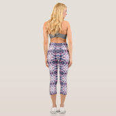 Leggings Capri Motif de teinture bleu et rouge (Verso)