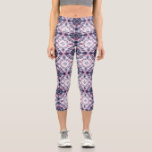 Leggings Capri Motif de teinture bleu et rouge (Recto)