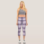Leggings Capri Motif de teinture bleu et rouge (Recto)