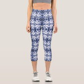 Leggings Capri Motif de teinture bleu foncé (Recto)