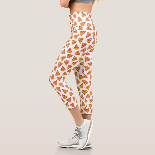 Leggings Capri Motif de tranche Pizza Fun (Gauche)