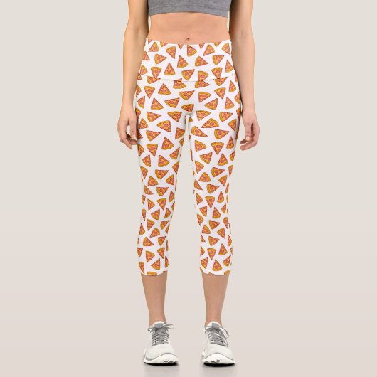 Leggings Capri Motif de tranche Pizza Fun (Recto)