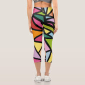 Leggings Capri Motif de triangles colorés 3 (Verso)