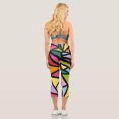 Leggings Capri Motif de triangles colorés 3 (Verso)