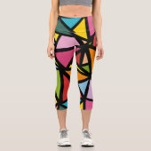 Leggings Capri Motif de triangles colorés 3 (Recto)