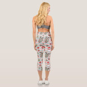 Leggings Capri Motif de vacances Disco Père Noël et Reindeer (Verso)
