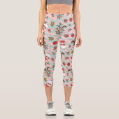 Leggings Capri Motif de vacances Disco Père Noël et Reindeer (Recto)