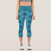 Leggings Capri motif de vélo bleu personnalisable (Recto)