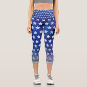 Leggings Capri Motif des étoiles aquarelle (Recto)
