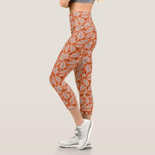Leggings Capri Motif des feuilles d'automne et des araignées oran