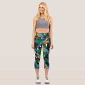 Leggings Capri Motif des oiseaux tropicaux (Recto)